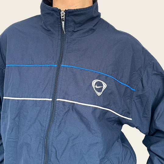 Nike vintage blauwe track jacket