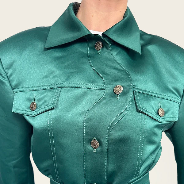 GUDU donkergroene blazerjurk