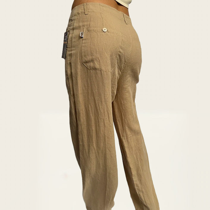 Hot Buttered linnen straight leg pantalon