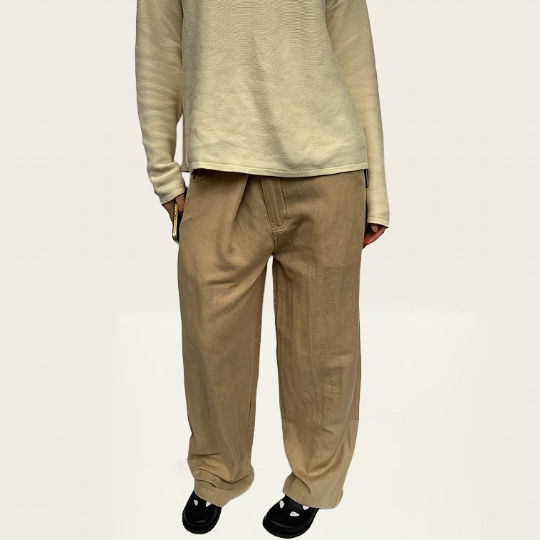 Hot Buttered linnen straight leg pantalon