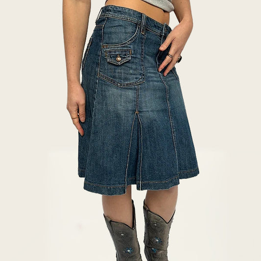 Esprit vintage denim midi rok