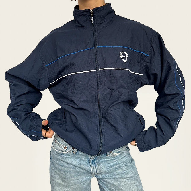 Nike vintage blauwe track jacket