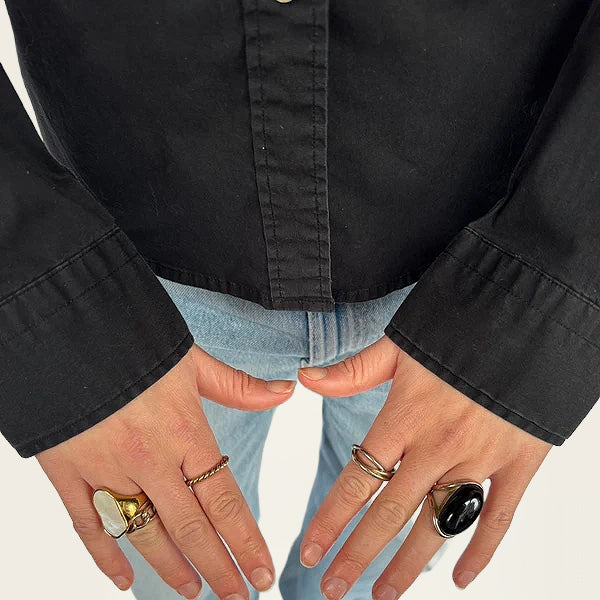 Ralph Lauren Zwart katoenen fitted shirt