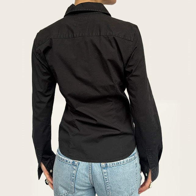 Ralph Lauren Zwart katoenen fitted shirt