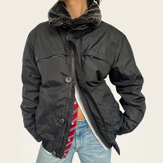 RefrigiWear zwarte waterdichte winterjas met dubbele rits