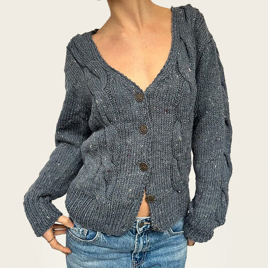 Grijs vintage trui van wol