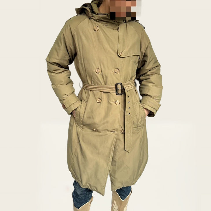 Woolrich gewatteerde trenchcoat-stijl winterjas khaki