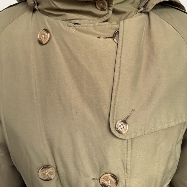 Woolrich gewatteerde trenchcoat-stijl winterjas khaki