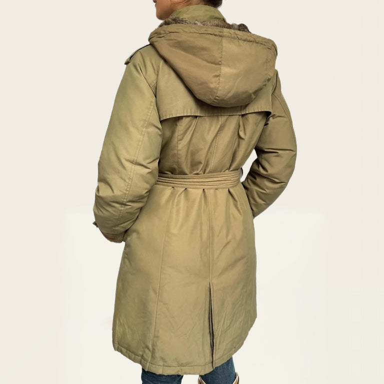 Woolrich gewatteerde trenchcoat-stijl winterjas khaki